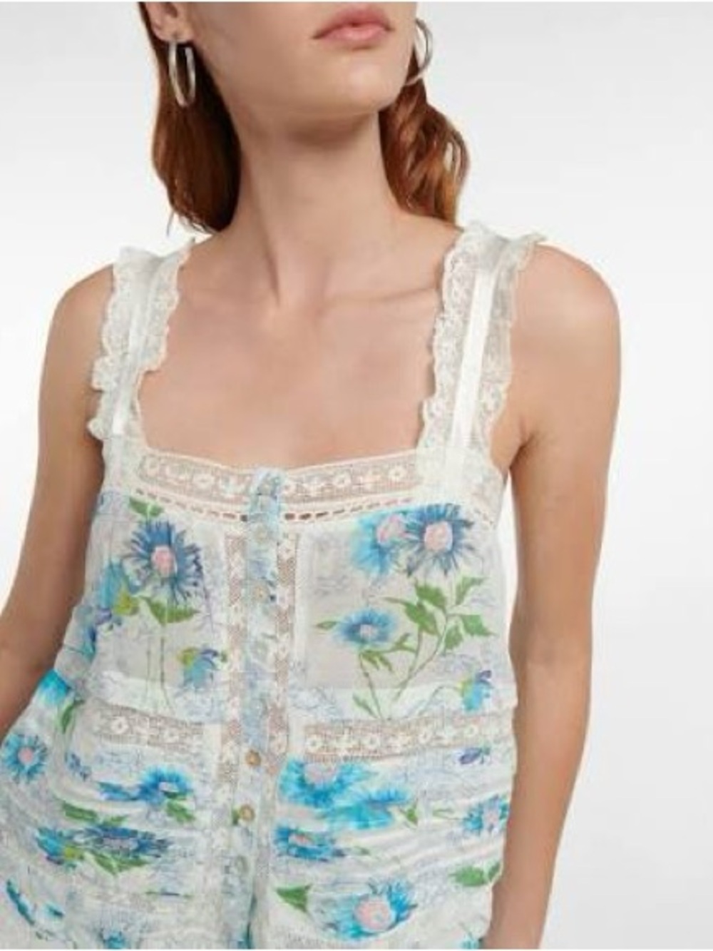 LoveShackFancy Sully Blue Tank Top